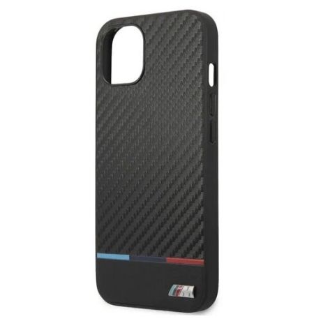 BMW для iPhone 13 Pro чехол M-Collection PU Carbon inspiration Hard Tricolor Black