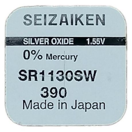 Батарейка SEIZAIKEN 390 (SR1130SW) Silver Oxide 1.55V (1 шт)
