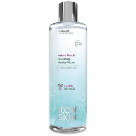 ICON SKIN / Освежающая мицеллярная вода с цинком для комби и нормал. кожи, 400 мл. 99,5% натуральных компонентов