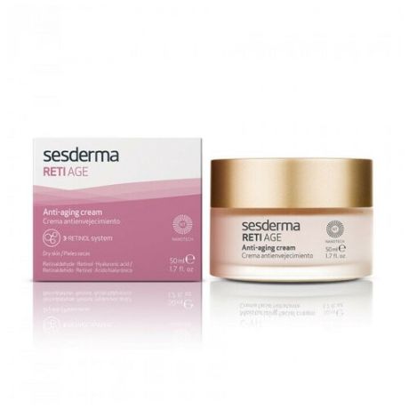 Sesderma RETI AGE Anti-Aging Cream - Антивозрастной крем для сухой кожи лица с тремя видами ретинола, 50 мл