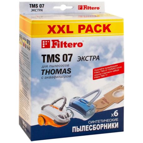 Пылесборник FILTERO TMS 07 XXL PACK, экстра (6 шт)