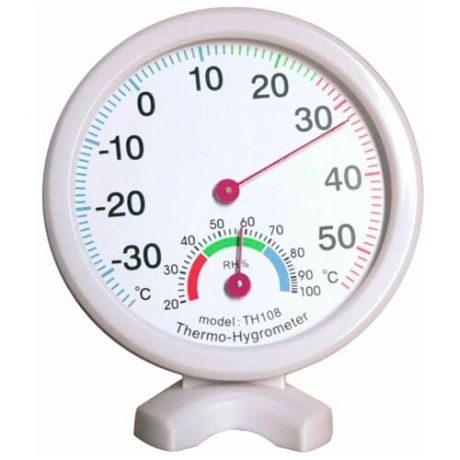 Механический прибор для измерения температуры и определения влажности со стрелочным измерителем - настольно-настенный термометр-гигрометр TH108