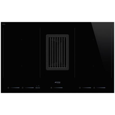 Индукционная варочная панель со встроенной вытяжкой, 83 см, Чёрный Smeg HOBD682D1