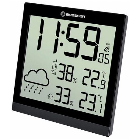 Настенные часы (погодная станция) Bresser ClimaTemp JC LCD, черная