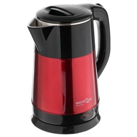 Чайник электрический MAXTRONIC MAX-605, металл, 1800 Вт, 2.2 л, черно- красный 6488309