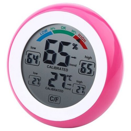 Комнатный гигрометр-термометр Розовый