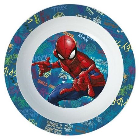 Тарелка пластиковая глубокая, для СВЧ "Человек-паук. Граффити", 20,5 см
