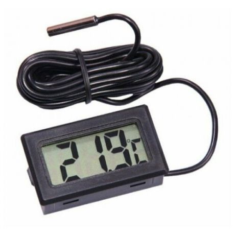 Цифровой термометр Kronos TPM-10 (-50 до +110 С) с выносным датчиком, 1 м (Черный)