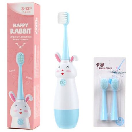 Электрическая ультразвуковая зубная щетка для детей Happy Rabbit 3-13 голубая