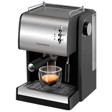 Кофеварка рожковая с капучинатором Swiss Diamond SD- ECM 003 / рожковая кофеварка / кофеварка рожкового типа