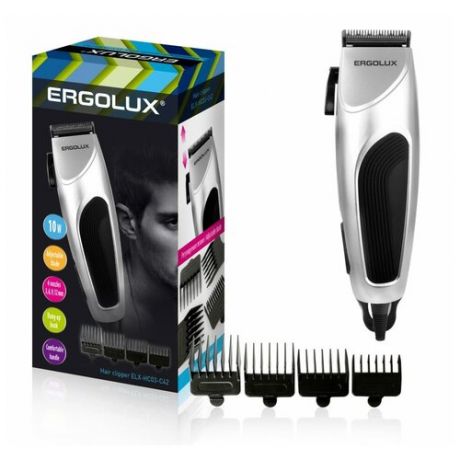 Машинка для стрижки волос ERGOLUX ELX-HC03-C42 серебро