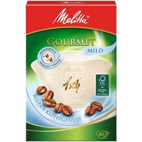 Фильтры бумажные MELITTA для заваривания кофе 1х4/80 Гурмэ Милд (0100971)