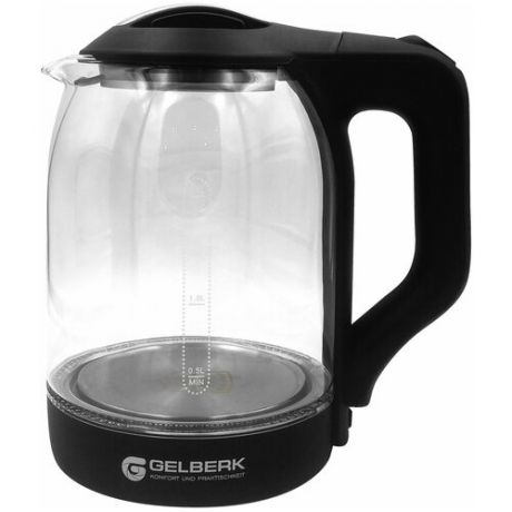 Gelberk Чайник электрический Gelberk GL-402 , серый , стекло, 1500 Вт, 1,8 литра