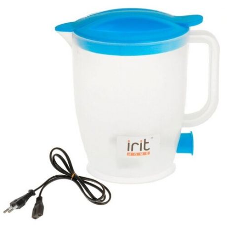 Чайник электрический Irit IR-1121, пластик, 1 л, 550 Вт, синий IRIT 1074370 .