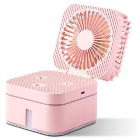 Аромадиффузор с функцией вентилятора, с зарядным устройством в комплекте, цвет розовый, 10,7х10,2х10,2 см, Aromic AM-VENT-02