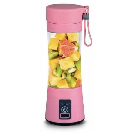 Портативный мини-блендер для смузи и коктейлей (Розовый)