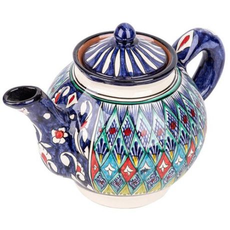 Чайник узбекский керамический 1 л (Риштан синий)