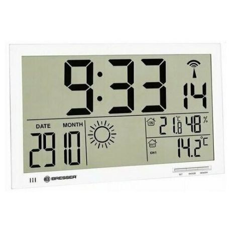 Метеостанция (настенные часы) Bresser MyTime Jumbo LCD, белая