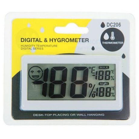 Электронный термометр со встроенным гигрометром DC206 точно измерит температуру и влажность воздуха