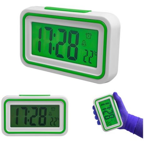 Говорящие часы электронные с будильником и термометром (Kenko kk-9905tr) Зелёные