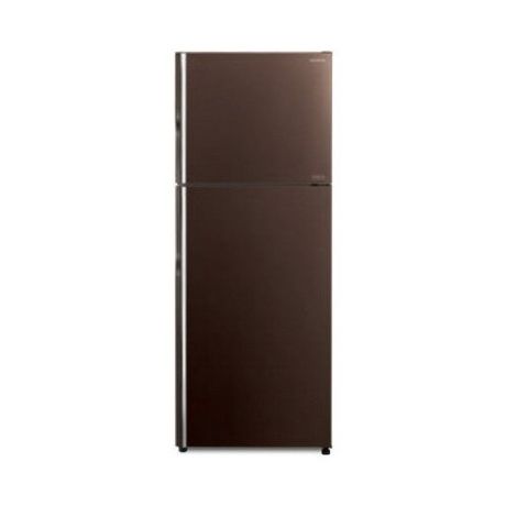 Двухкамерный холодильник Hitachi R- VG 472 PU8 GBW коричневое стекло