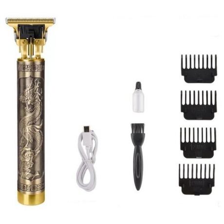 Профессиональный триммер для бороды и усов Shuke SK-8017, Машинка для стрижки бороды и усов, золотой дракон