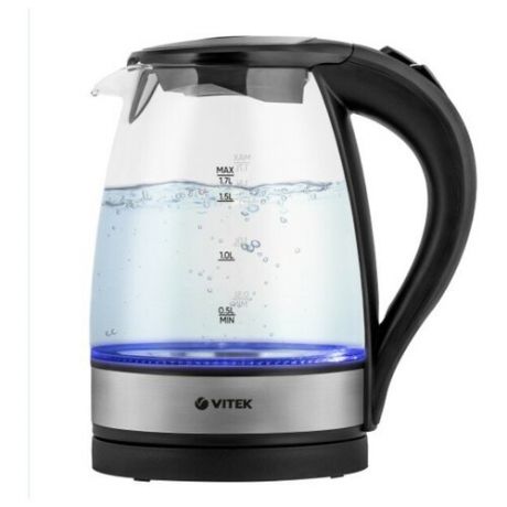 Чайник Vitek VT-7008 (TR)/Чайник электрический/1,7 литров/Подсветка/ Стеклянный чайник