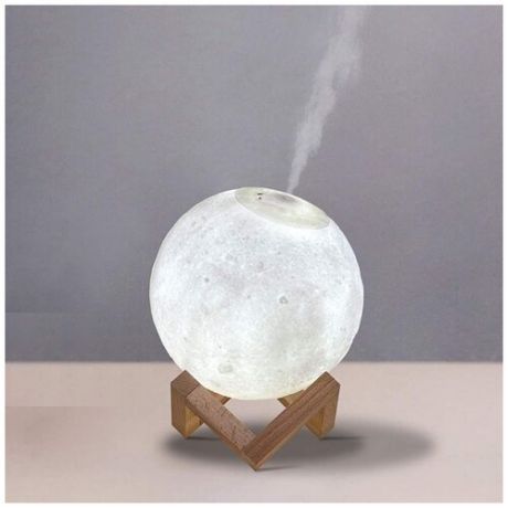 Ультразвуковой увлажнитель воздуха- настольная лампа светильник Moon Lamp 3D на подставке 13 см / паровой увлажнитель, воздухоувлажнитель