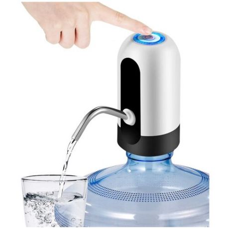 Помпа для воды электрическая (белая) / Помпа на бутыль / Электропомпа для бутилированной воды / Диспенсер для воды