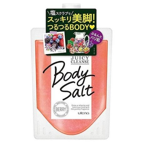 Скраб для тела Utena Juicy Cleanse Body Salt на основе соли с аргановым маслом, экстрактами пассифлоры, цветка граната и ароматом ежевики 300 г
