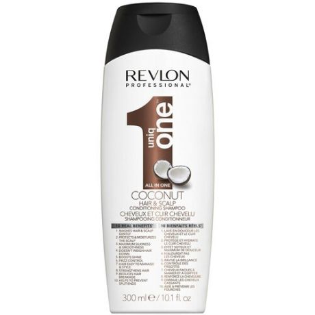 Шампунь-кондиционер для волос увлажняющий Revlon Uniq One All In One Conditioning Shampoo Coconut кокос 300 мл