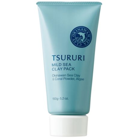 Tsururi крем-маска для лица с белой глиной, коралловой пудрой и морскими водорослями, 150 гр