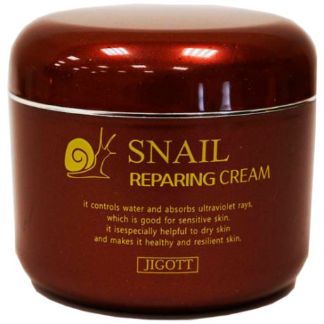 JIGOTT Восстанавливающий крем с муцином улитки Snail Reparing Cream, 100 г