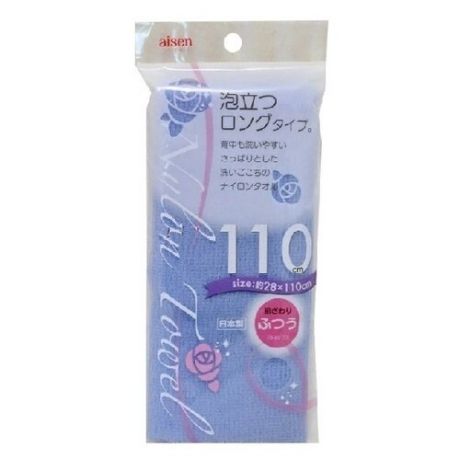 Aisen awatatsu массажная мочалка жесткая, удлиненная, голубая, 28х110 см, нейлон 100% bhn04