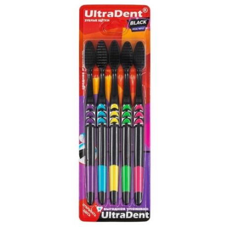Набор зубных щёток для всей семьи Ultra Dent, 5 шт, Чёрный