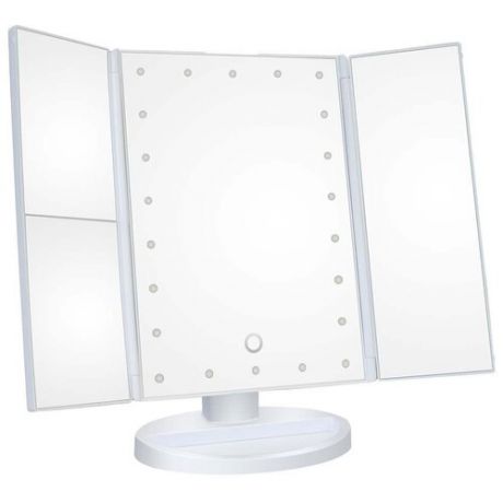 Косметическое раскладное зеркало с подсветкой Large Led Mirror 22L, белое