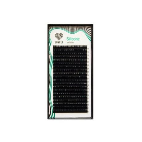 Ресницы черные Lovely серия Silicone Eyelashes (20 линий) C-0.10 x 8-15mm Mix