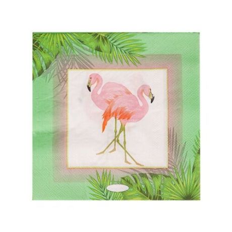 Бумажные салфетки Красивые фламинго.33 см.20 шт. еврослот СП-5312