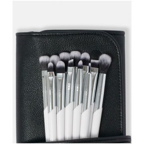 Набор кистей для макияжа глаз и губ в чехле для кистей Beauty Bay 12 piece eye brush set