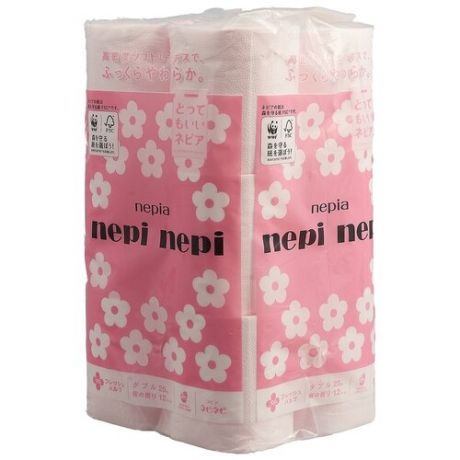 NEPIA Nepi Nepi Sakura Бумага туалетная двухслойная, с ароматом сакуры 25м*12рул.