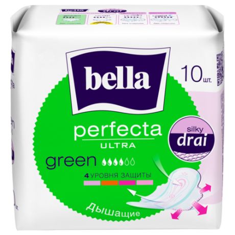 Прокладки гигиенические супертонкие Bella Perfecta Ultra Green 10 шт