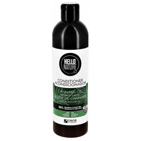 Кондиционер для волос `HELLO NATURE` CANNABIS OIL с маслом конопли (мягкость и эластичность) 300 мл