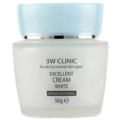3W Clinic Excellent White Cream Осветляющий крем для лица с растительными экстрактами, 50 г