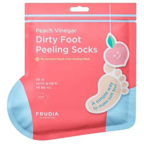Frudia Маска-носочки для педикюра с ароматом персика - My orchard peach foot peeling mask, 40г