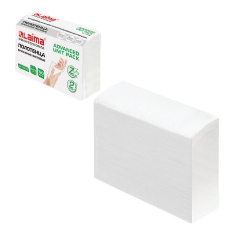 Бумажные полотенца лайма ADVANCED UNIT PACK (1 пачка 190 листов), (Система H2), 2-слойные, 24х21,6 см, Z-сложение