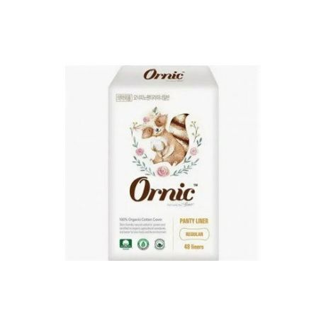 Ornicfino regular ежедневные тонкие гигиенические прокладки, без крылышек, мини, 15,5 см, 48 шт