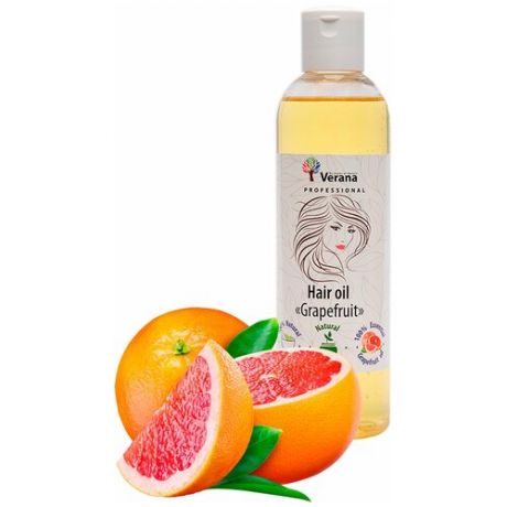 Verana Масло для волос Грейпфрут, натуральное, для всех типов волос, способствует восстановлению, питает и укрепляет волосы 250 мл