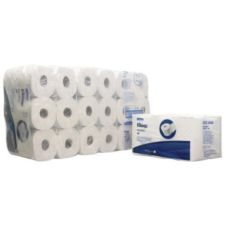 Туалетная бумага Kleenex 8440 трёхслойная белая с логотипом в стандартных рулонах 6 рул.