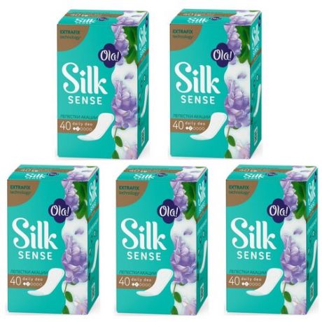 Комплект Ola! SILK SENSE DAILY DEO Прокладки женс. гигиен. впит. Лепестки акации 40 шт/упак.х5 упак.