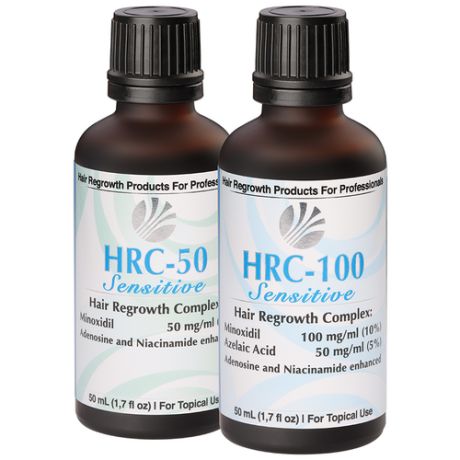 Лосьон для роста волос 10% + 5% HRC Premium Solutions (США) HRC-100 + HRC-50 Sensitive Комплект из 2 фл. для чувствительной кожи